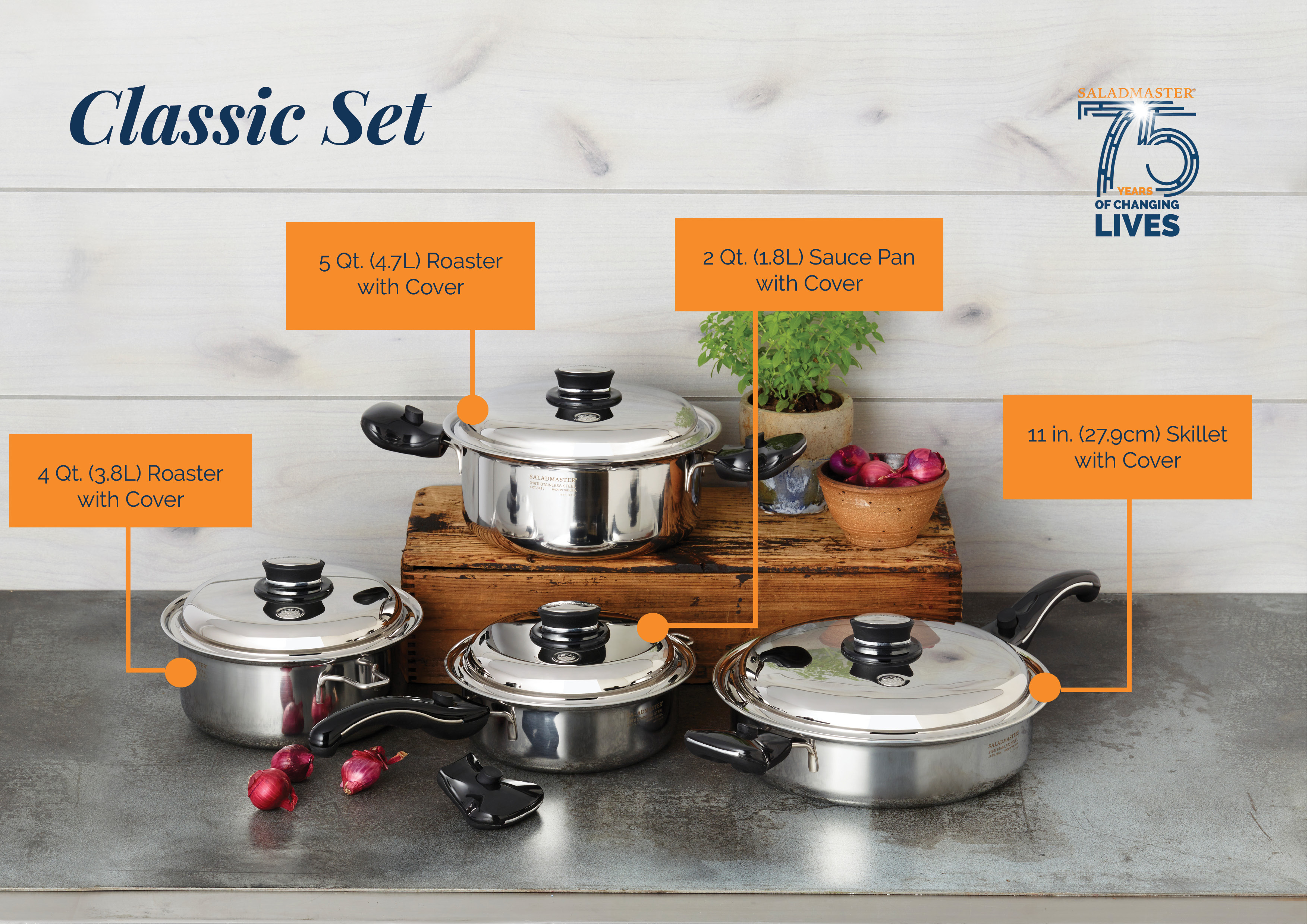 Saladmaster > Our Products > 1 Quart Stainless Steel Saucepans